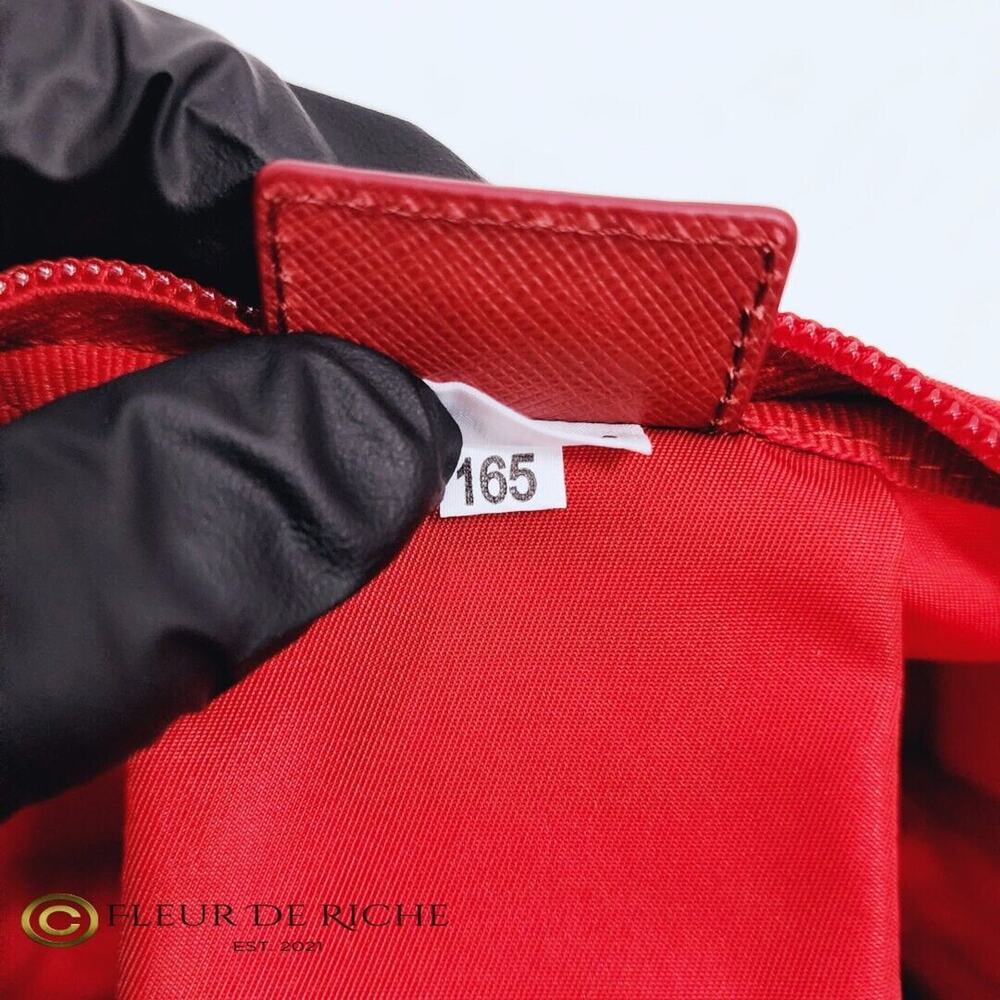 Prada Necessaire Tessuto Nylon Medium Toiletry Clutch Case Red Rosso 1NA012 - Picture 10 of 11